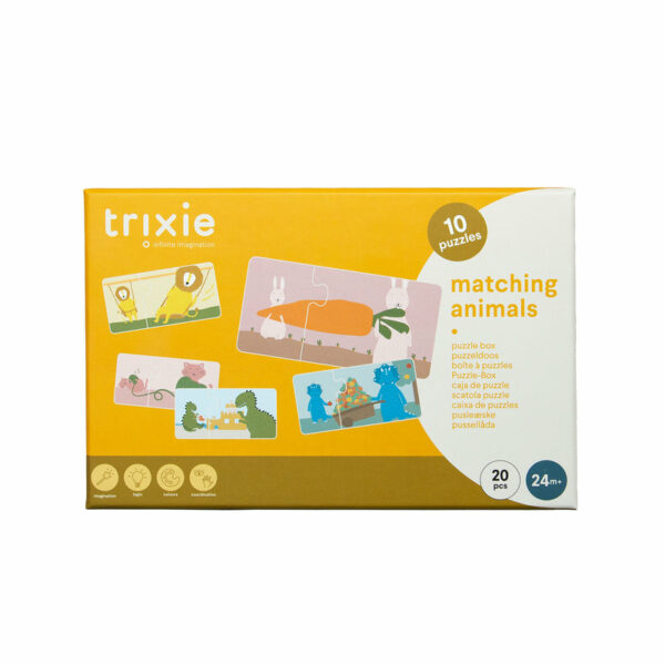 Boîte à puzzles - association d'animaux - 10 puzzles en duo