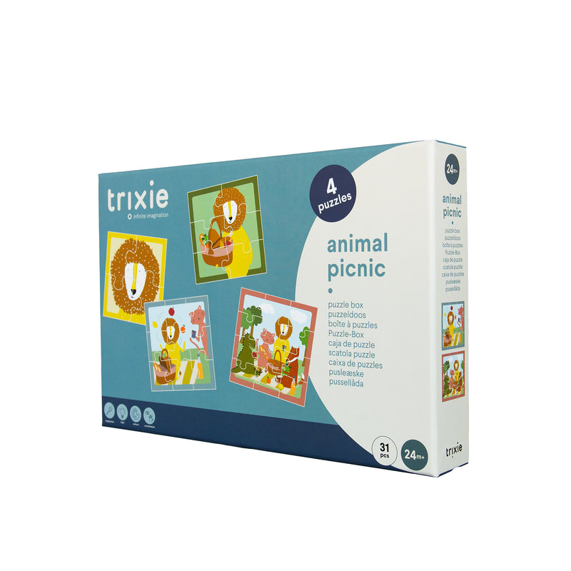Boîte à puzzles - Pique-nique des animaux - 4 puzzles – Image 2