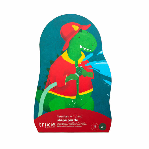 Puzzle à forme - pompier Mr. Dino - 12 pièces