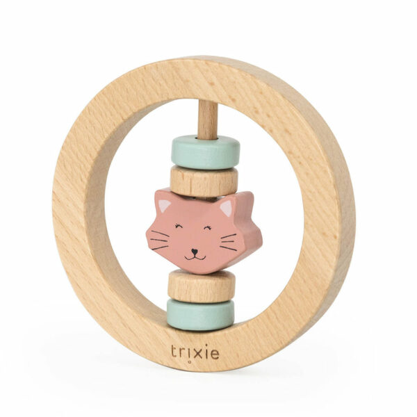 Hochet rond en bois - Mrs. Cat