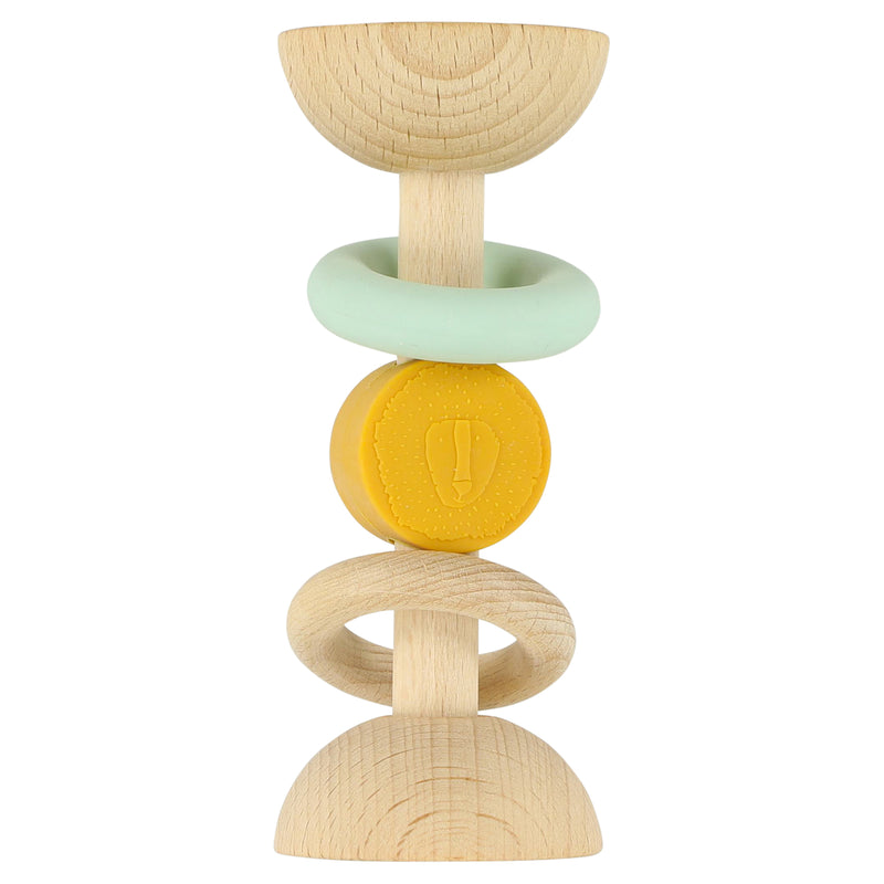 Hochet en silicone et bois - Mr. Lion