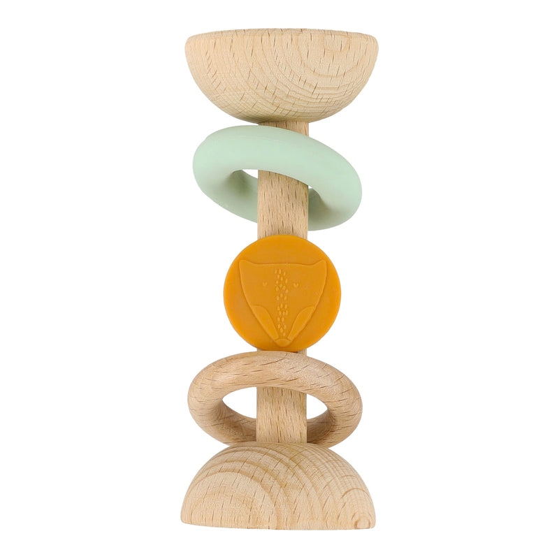 Hochet en silicone et bois - Mr. Fox