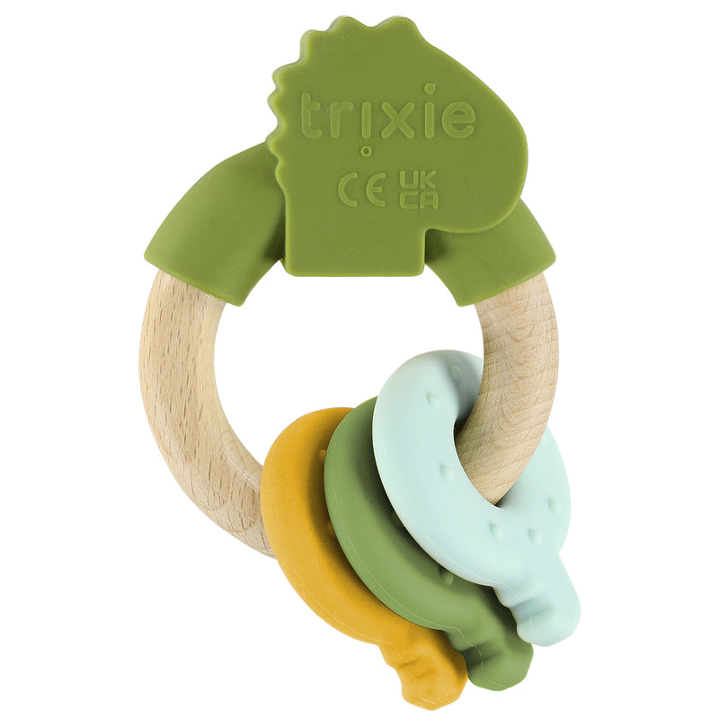 Anneau d'activités en silicone et bois - Mr. Dino – Image 2