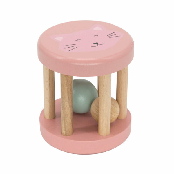 Hochet roulant en bois - Mrs. Cat