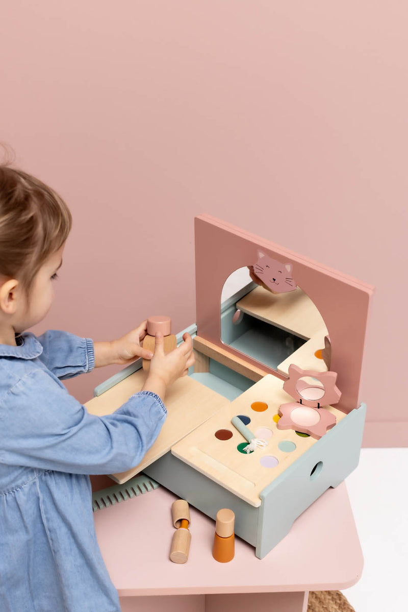 Coiffeuse avec miroir bois – Image 4