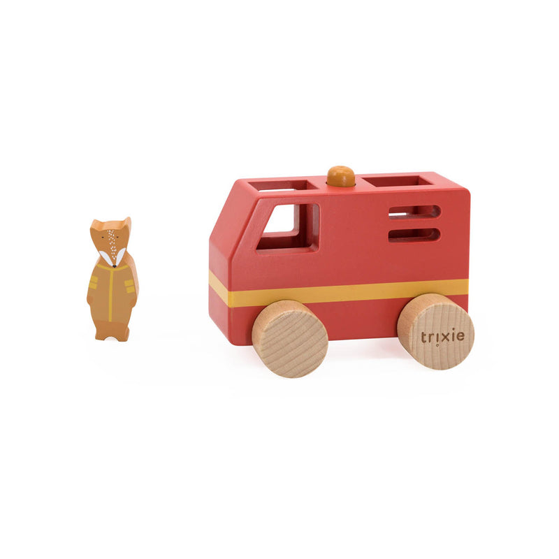 Petit camion de pompier en bois Animaux – Image 2