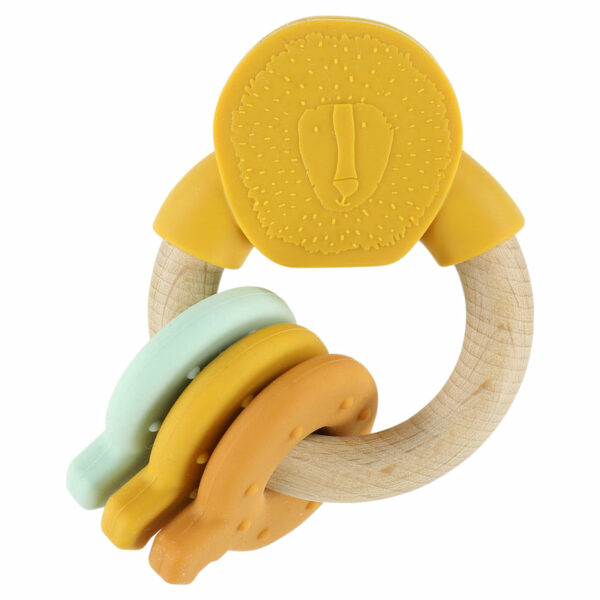 Anneau d'activités en silicone et bois - Mr. Lion