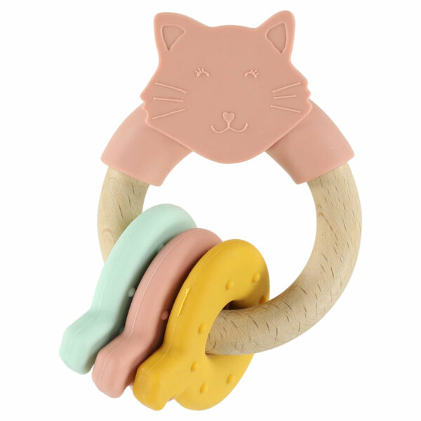 Anneau d'activités en silicone et bois - Mrs. Cat