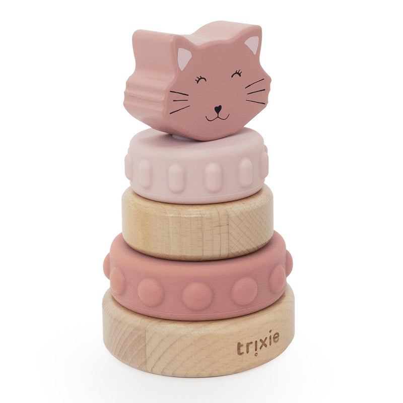 Tour à empiler en bois et silicone - Mrs. Cat – Image 2