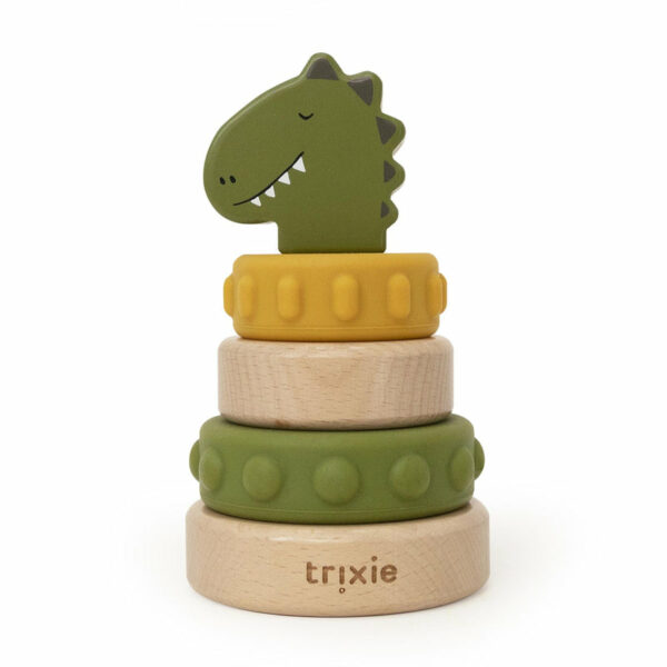 Tour à empiler en bois et silicone - Mr. Dino