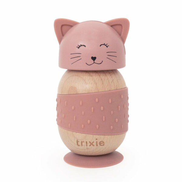 Jouet culbuto en bois et silicone - Mrs. Cat
