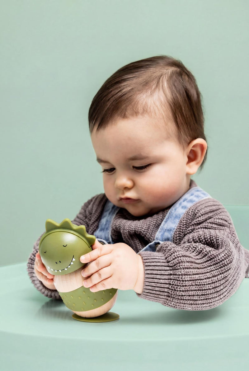 Jouet culbuto en bois et silicone - Mr. Dino – Image 4