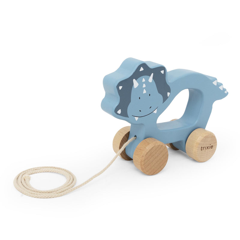 Jouet à tirer en bois - Mr. Triceratops – Image 2