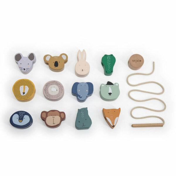 Perles en bois animaux