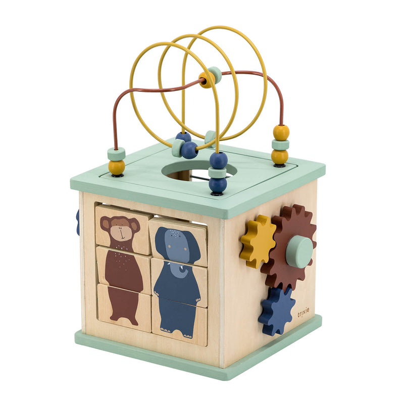 Cube d'activités 5-en-1 en bois – Image 2