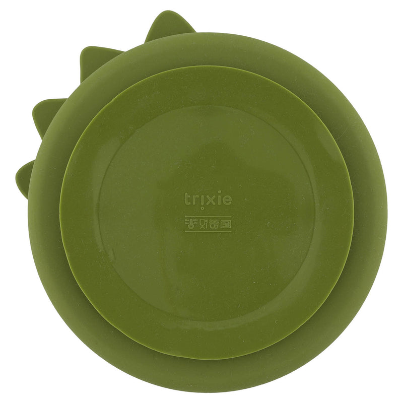 Assiette avec ventouse en silicone et compartiments - Mr. Dino – Image 2