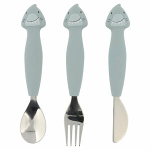 Couverts 3 pièces en silicone - Mr. Shark