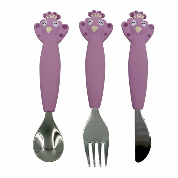 Couverts 3 pièces en silicone - Mrs. Peacock