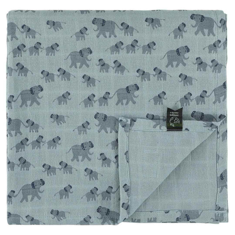 Lange en mousseline | 110x110cm - Enchanting Elephant – Image 2