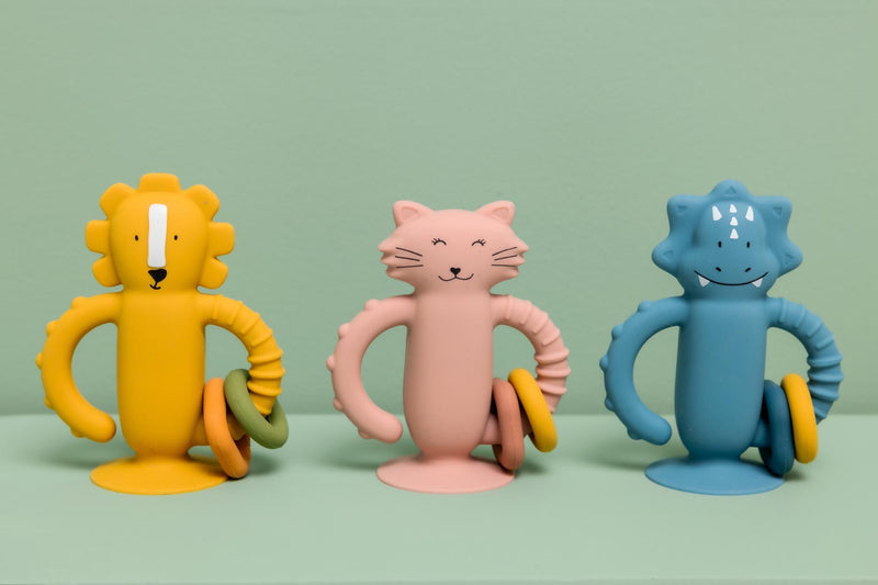 Jouet sensoriel en silicone avec ventouse - Mr. Triceratops – Image 5