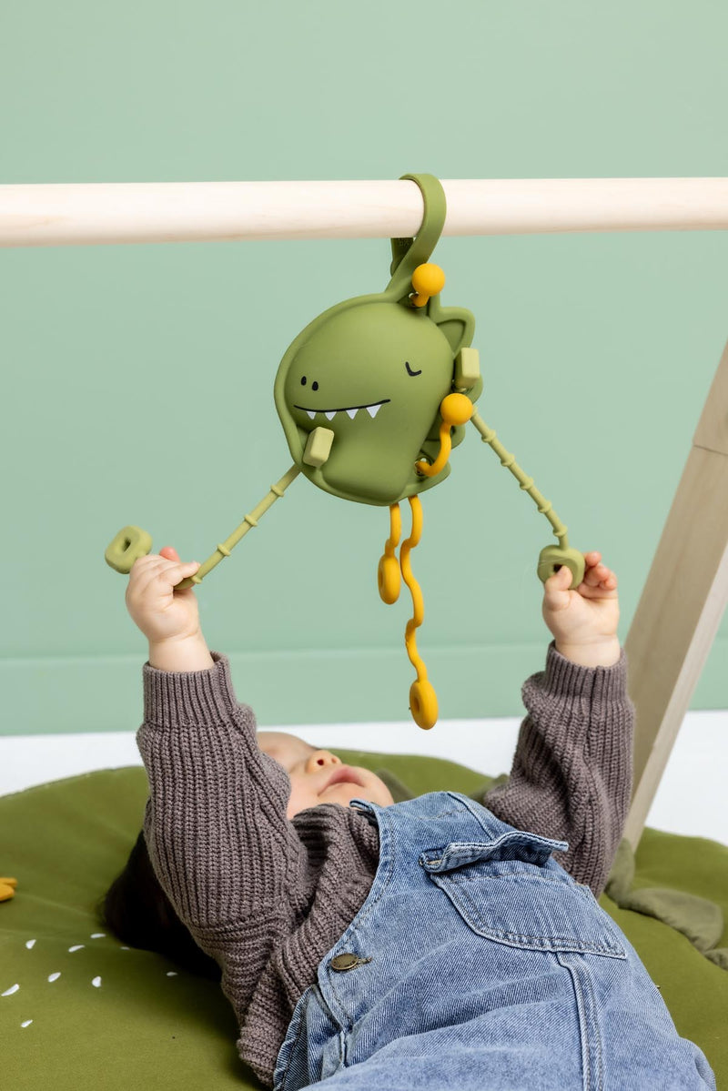 Jouet sensoriel à tirer en silicone - Mr. Dino – Image 2