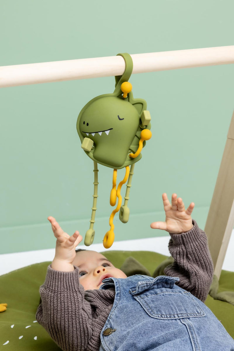 Jouet sensoriel à tirer en silicone - Mr. Dino – Image 3