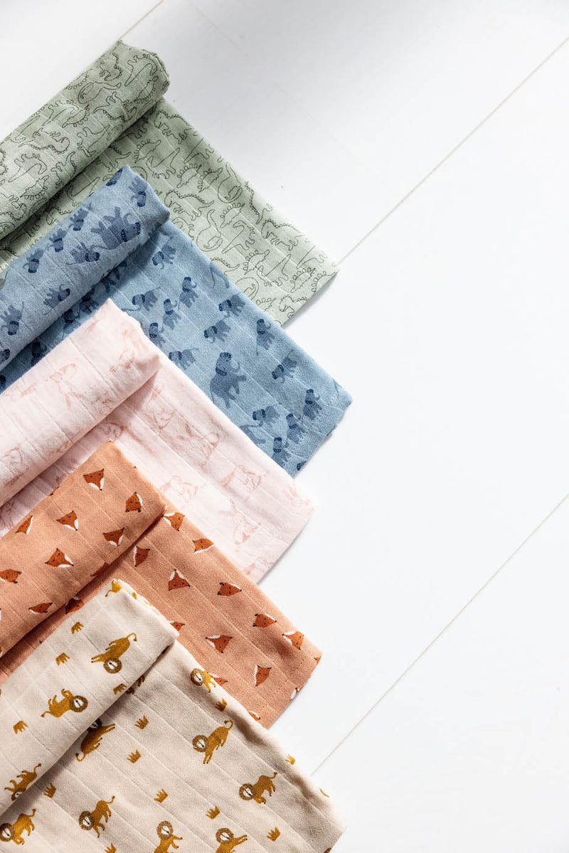 Langes en mousseline 3-pack mix | 55x55cm - Lively Lion – Image 5
