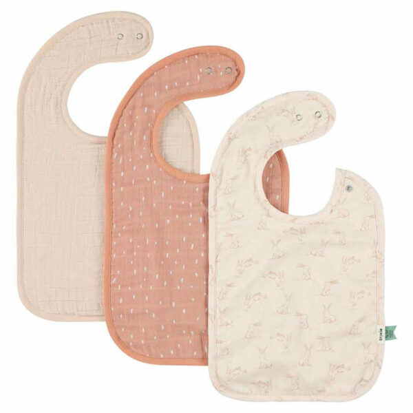Bavoir 3-pack mix - Rosy Rabbit
