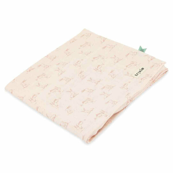 Lange en mousseline | 110x110cm - Rosy Rabbit