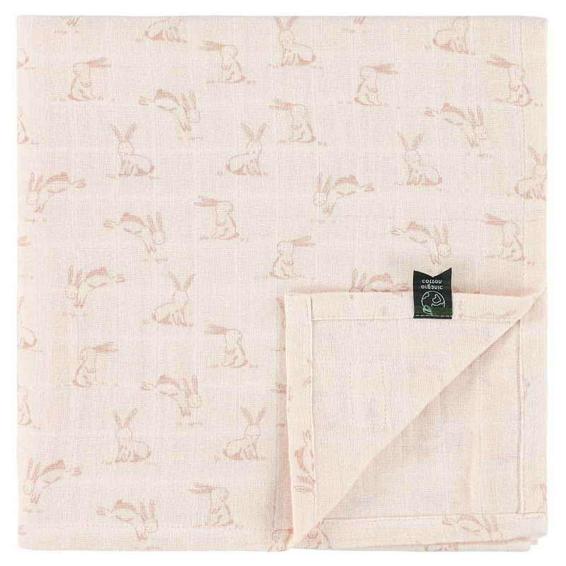Lange en mousseline | 110x110cm - Rosy Rabbit – Image 2